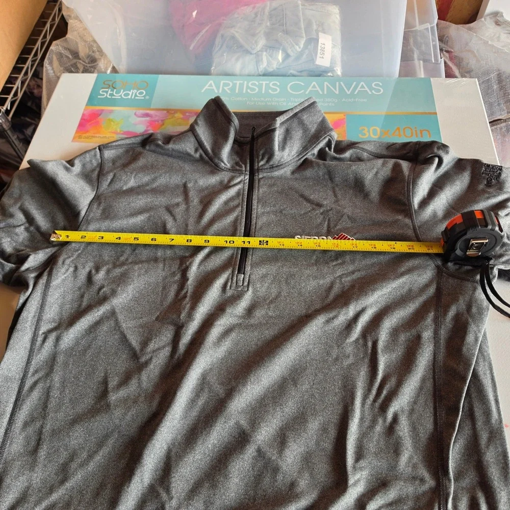 The North Face Mens XXL Gray Heather Quarter Zip Pullover Sierra Construction